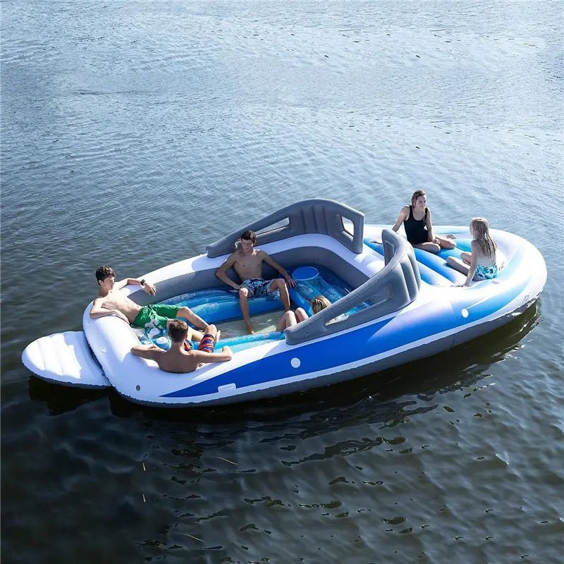 Floating Inflatable Water Party Boat Sunzout Outdoor Spaces LLC