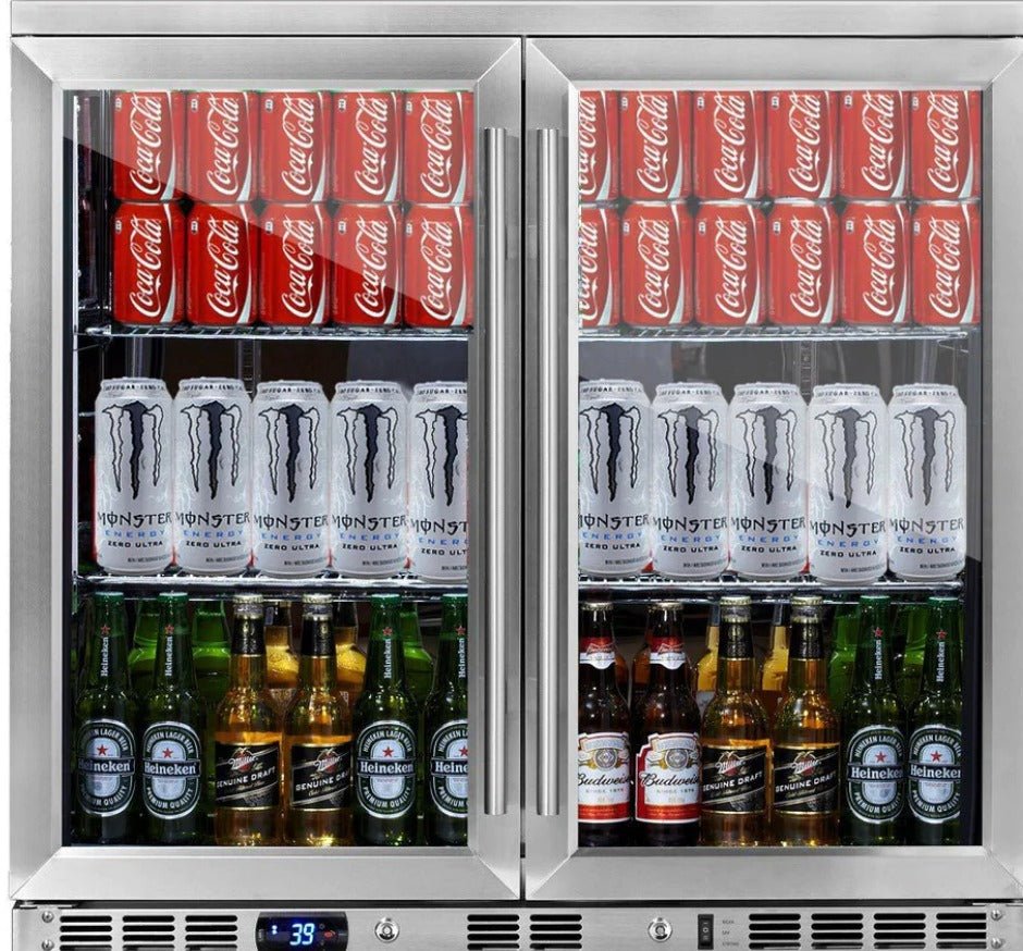 L Shaped Stainless Steel Modular Outdoor Kitchen, 138 inch by 57 inch with Grill, , Sink, Double Refrigerator and Storage - Sunzout Outdoor Spaces LLC