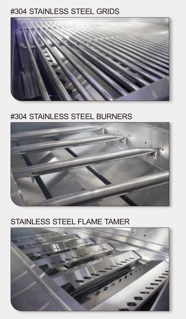 L-Shaped Stainless Steel Modular Outdoor Kitchen with 43 inch Built in Grill, Sink and Double Door Refrigerator - Sunzout Outdoor Spaces LLC