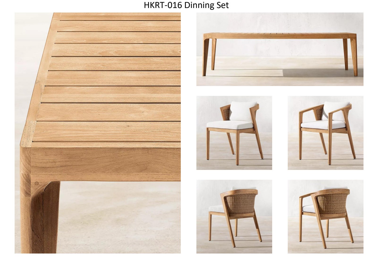 Miramar Collection Outdoor Teak Dining Set - Sunzout Outdoor Spaces LLC