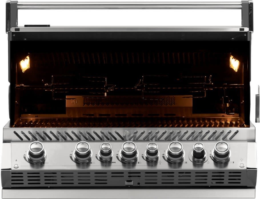 Napoleon Prestige 42 inch PRO 665 Built-in Natural Gas Grill with Infrared Rear Burner and Rotisserie Kit - BIPRO665RBNSS-3 - Sunzout Outdoor Spaces LLC