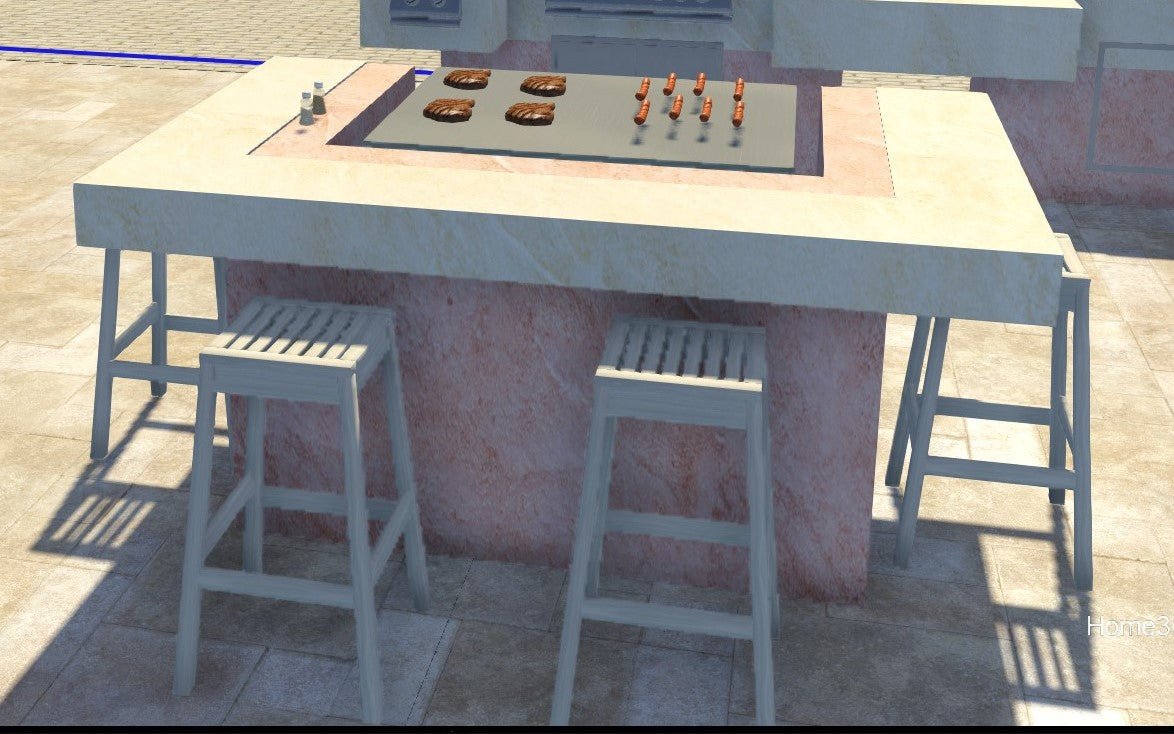 Outdoor Hibachi Table, In DreamCrete Roman Style Finish. 35 Colors and Finishes Available. Custom Sizes. Grill Sold Separately - Sunzout Outdoor Spaces LLC