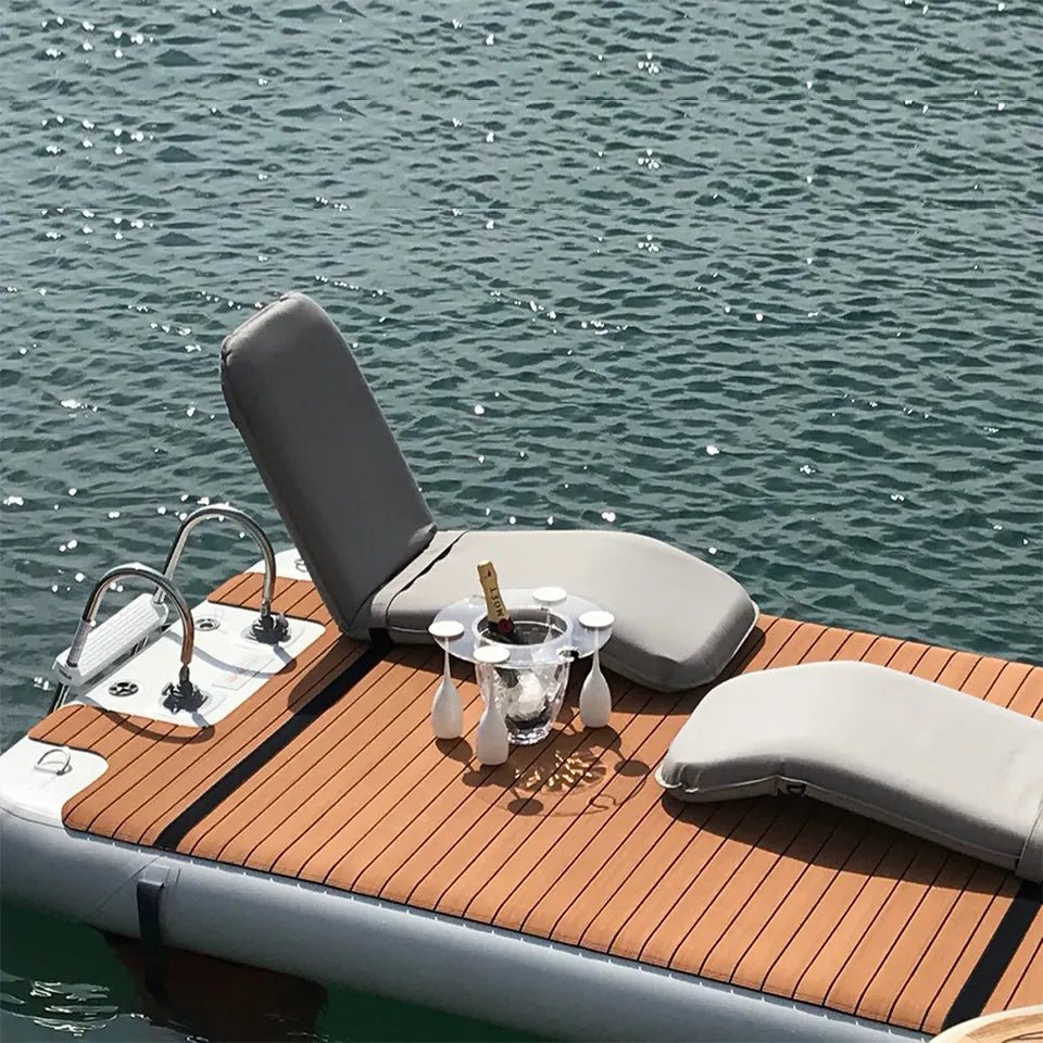 Outdoor Inflatable Island, Floating Raft or Jet Ski Dock with Ladder - Sunzout Outdoor Spaces LLC