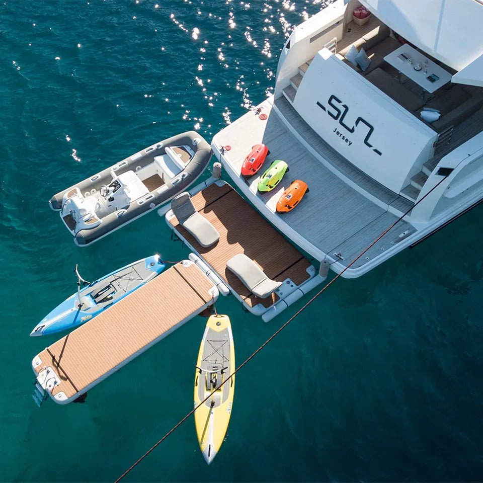 Outdoor Inflatable Island, Floating Raft or Jet Ski Dock with Ladder - Sunzout Outdoor Spaces LLC