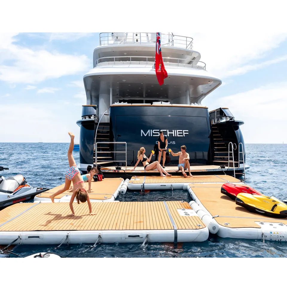 Outdoor Inflatable Island, Floating Raft or Jet Ski Dock with Ladder - Sunzout Outdoor Spaces LLC