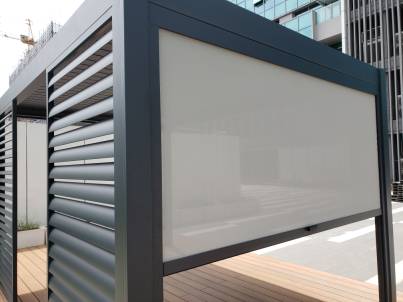 Outdoor Louvered Motorized Roof System Bioclimatic Pergola-Aluminum - Sunzout Outdoor Spaces LLC