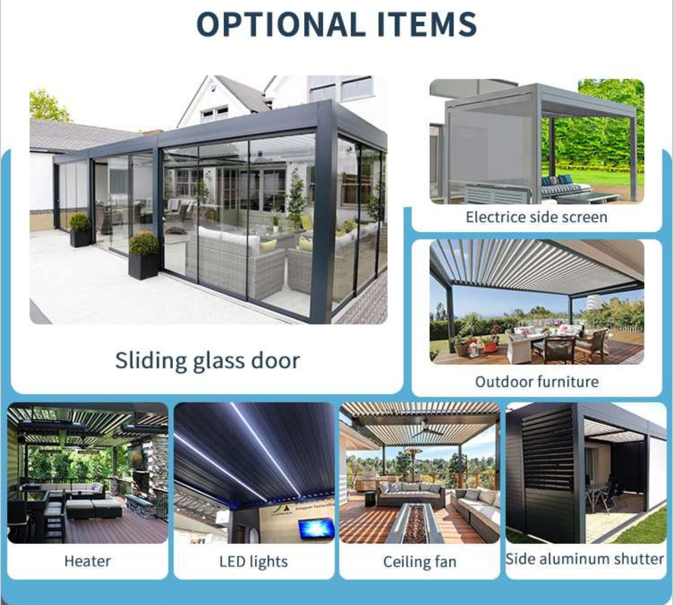 Outdoor Motorized Sunshade Pergola- Retractable with LED Lighting - Sunzout Outdoor Spaces LLC