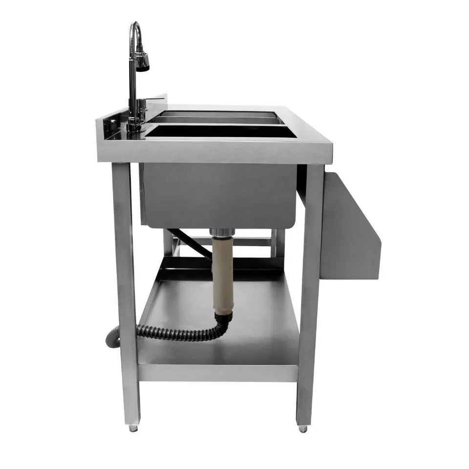 Outdoor Stainless Steel Cocktail Bar Station with Ice Bin and Sink-Customizable - Sunzout Outdoor Spaces LLC