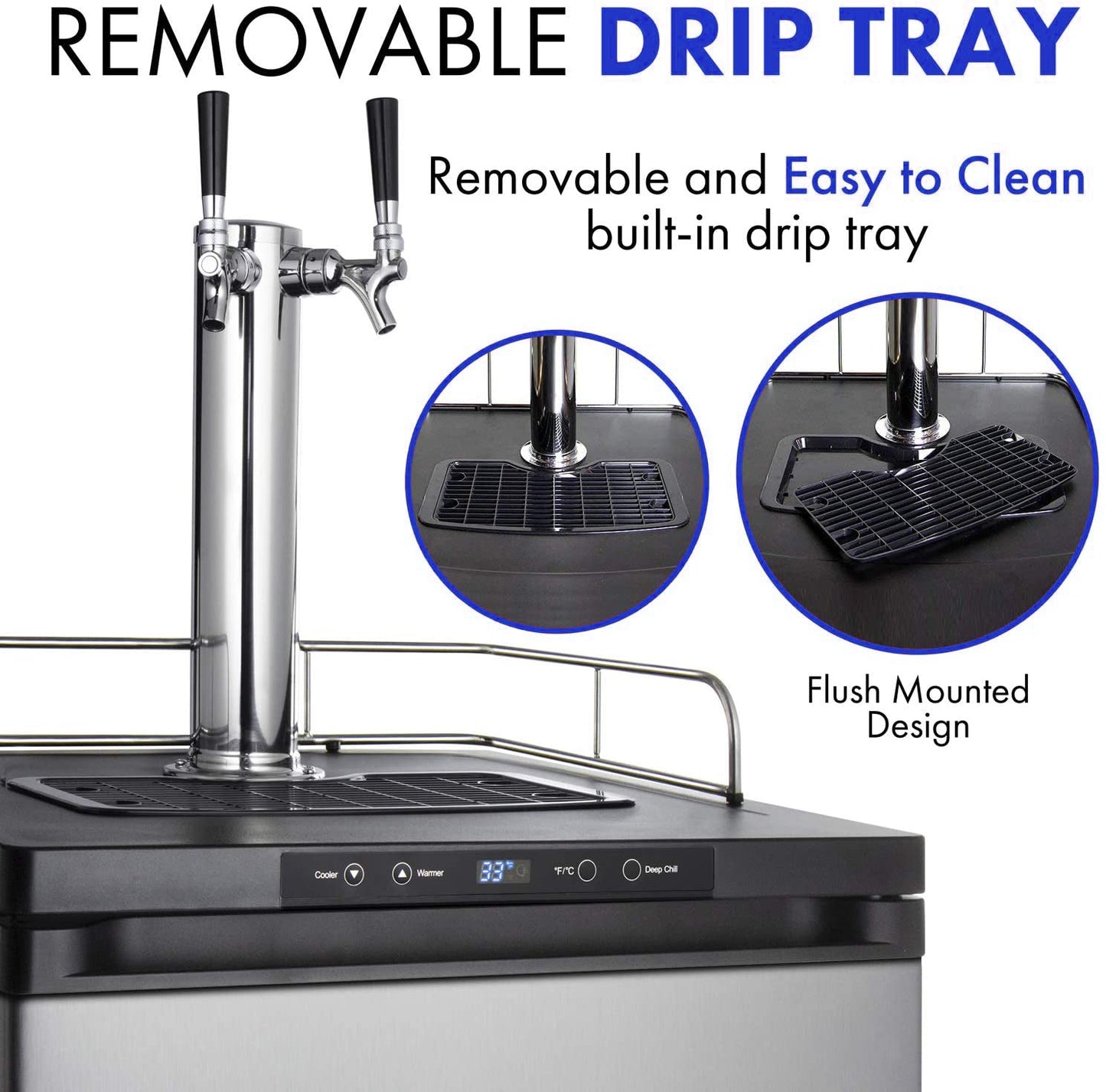 Outdoor Stainless Steel Double Tap Beer Kegerator- Available November 2023 - Sunzout Outdoor Spaces LLC