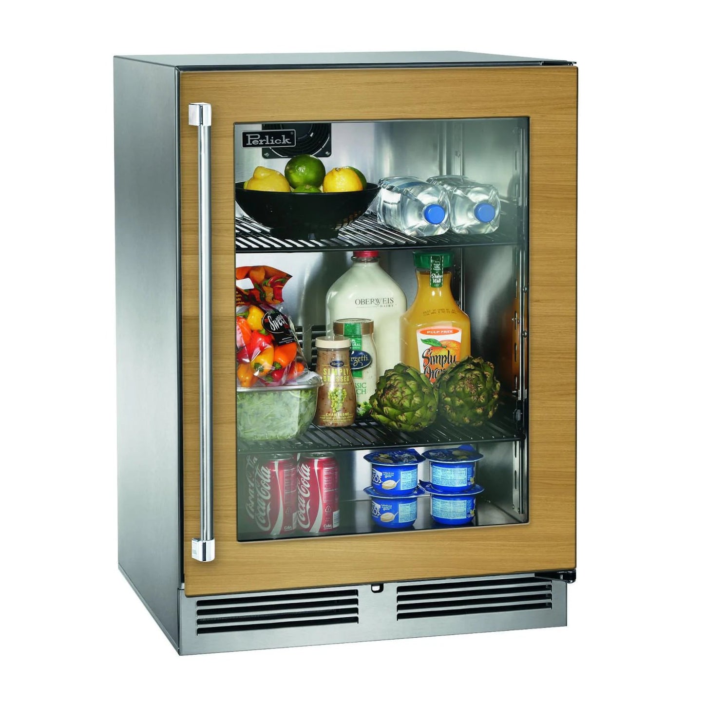 Perlick 24-Inch Signature Series Shallow Depth Stainless Steel Panel Ready Glass Door Outdoor Refrigerator - Sunzout Outdoor Spaces LLC