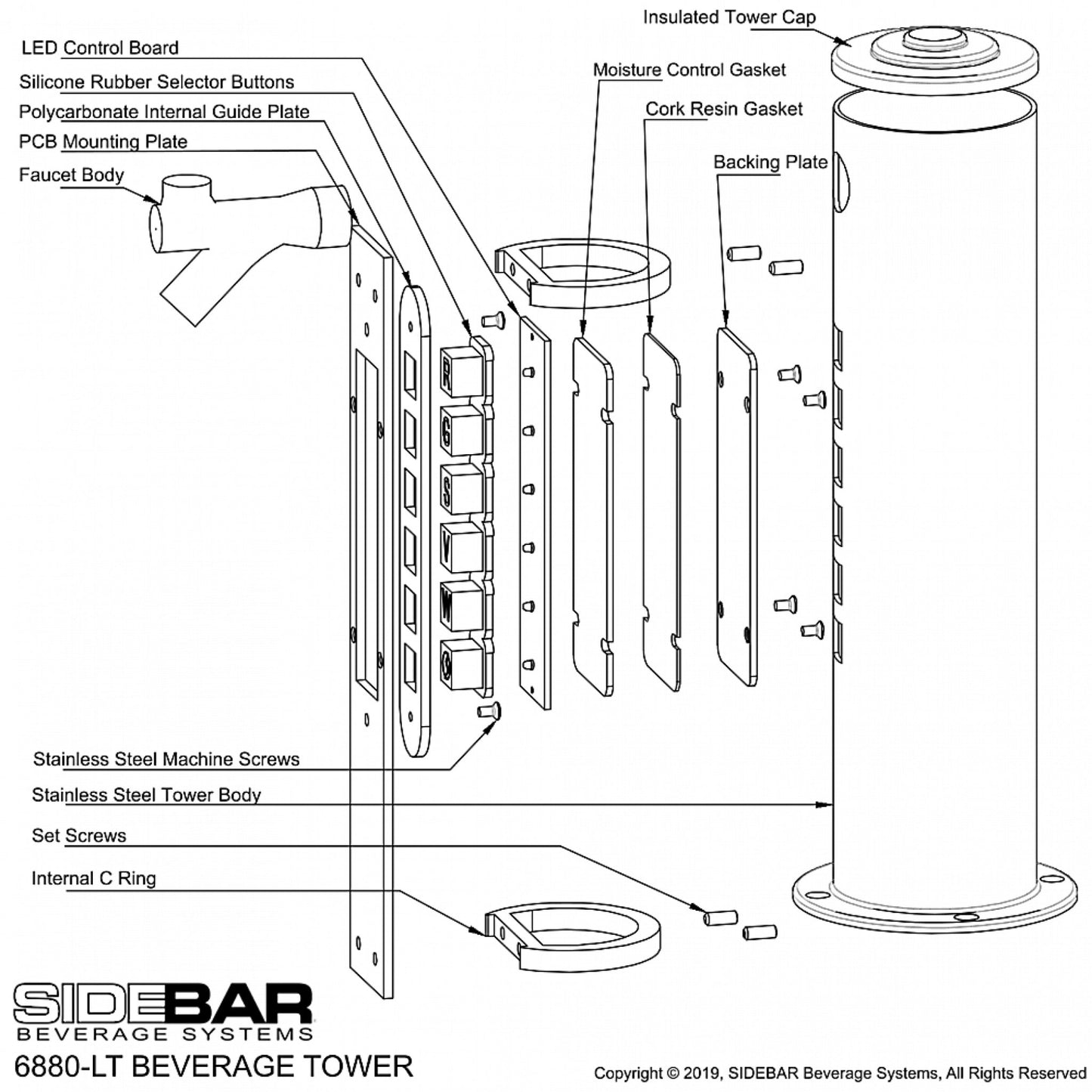 SIDEBAR TRIO Beverage / Beer Tower