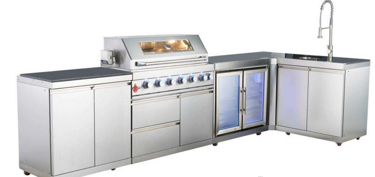 Stainless Steel 90 degree Outdoor Kitchen Modular Cabinet with Countertop