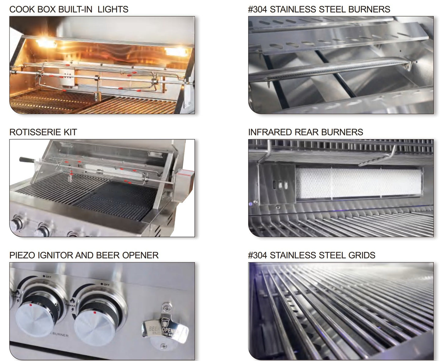 Stainless Steel Modular Outdoor Kitchen Island with Built in Grill, Refrigerator, Sink and Storage