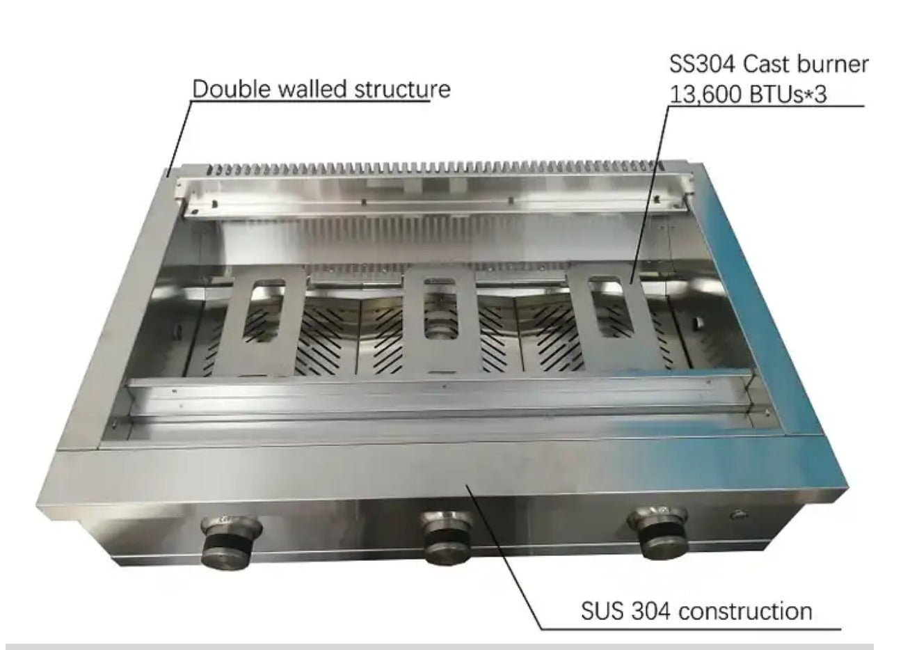 Sunzout 36 Inch Outdoor Built in Flat top Grill, Griddle - Sunzout Outdoor Spaces LLC