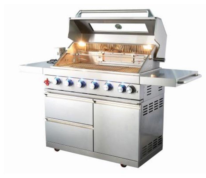 Sunzout 6 Burner Built in- Grill and Cabinet Combo, 43 Inch with Rotisserie, LED Lights - Sunzout Outdoor Spaces LLC