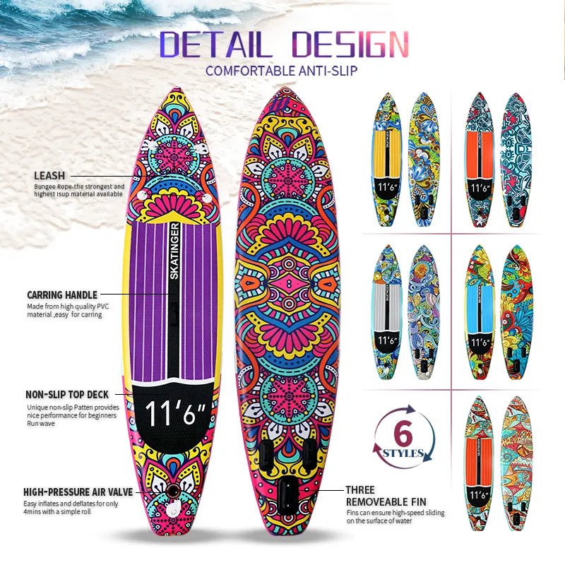 Sunzout Inflatable SUP, Stand Up Paddle Board with Design - Sunzout Outdoor Spaces LLC