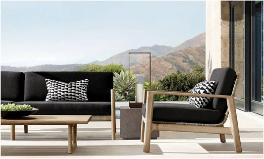 Bonita Springs Collection Teak Sofa Sets and Sunzout Motorized Pergolas Enhance Backyard Dining Experiences - Sunzout Outdoor Spaces LLC