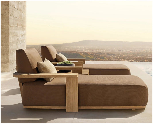 Elevate Your Outdoor Oasis: Discover the Perfect Blend of Rockledge Collection Teak Sun Loungers and Sunzout Motorized Pergolas with Stylish Aluminum Sofa Sets - Sunzout Outdoor Spaces LLC