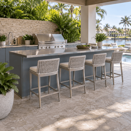 Outdoor-Kitchen Seating Guide: How Much Space Does Each Bar Stool Need? - Sunzout Outdoor Spaces LLC