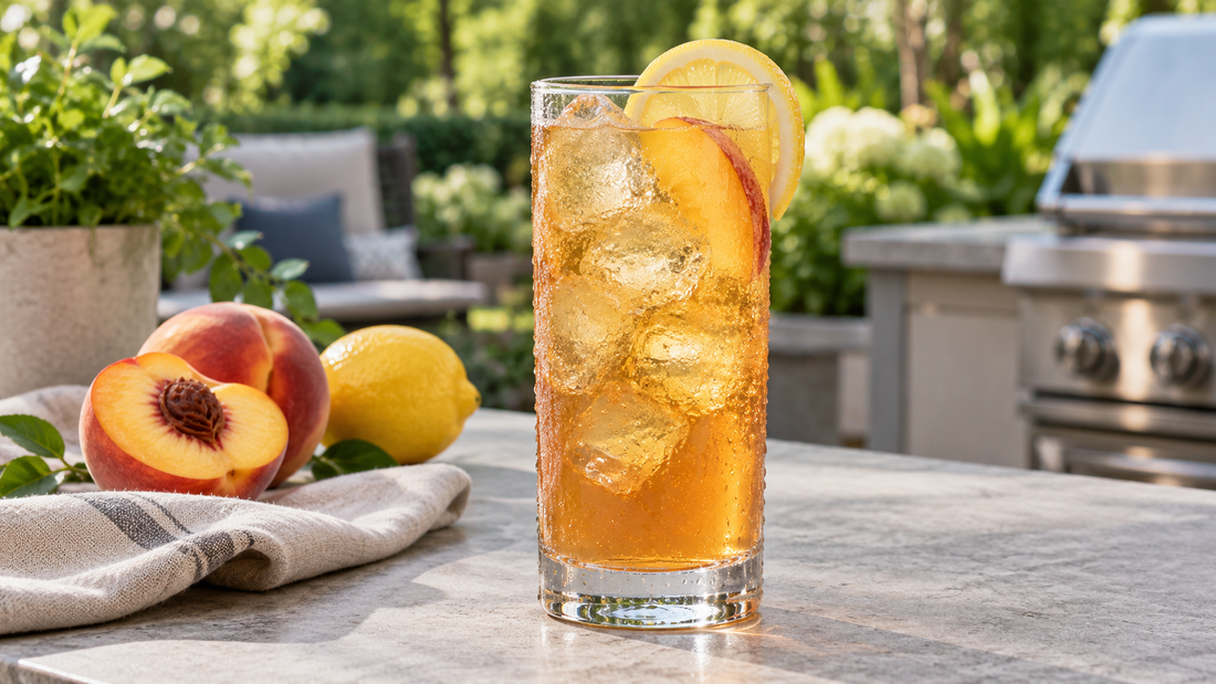 Peach Tea Whiskey Highball: An Easy, Refreshing Patio Cocktail - Sunzout Outdoor Spaces LLC