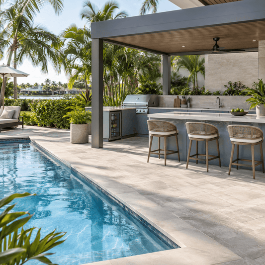 Poolside Perfection: How to Plan an Outdoor Kitchen Beside Your Pool. - Sunzout Outdoor Spaces LLC