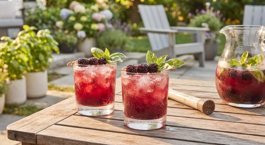 Sip Into Summer: The Ultimate Sparkling Blackberry Basil Smash Mocktail. With an Adult Twist! - Sunzout Outdoor Spaces LLC