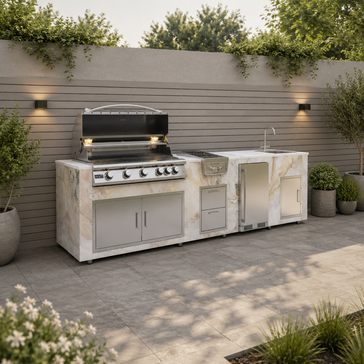 Stone Outdoor Kitchens by Brendan William Designs – Sunzout Outdoor ...