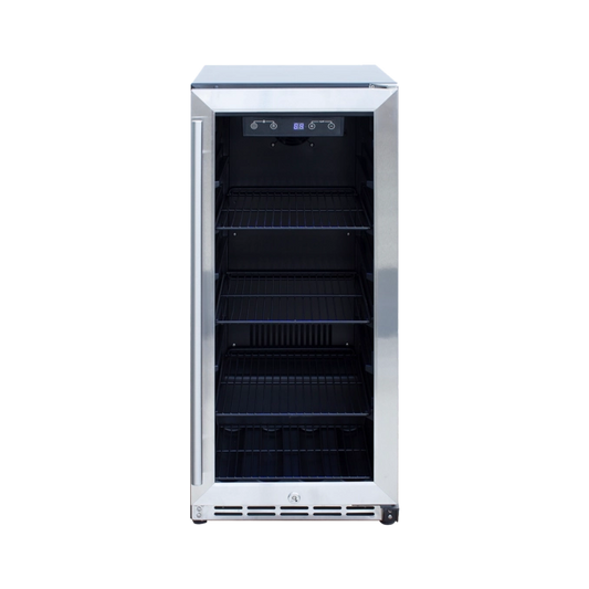 TrueFlame AMD 15" Outdoor Rated Fridge with Glass Door - AMD - RFR - 15G - Sunzout Outdoor Spaces LLC