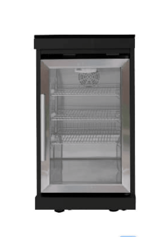20 in. Sunzout Black Steel Cabinet with refrigerator For Modular Outdoor Kitchens - Sunzout Outdoor Spaces LLC