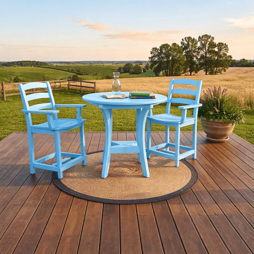 3 - Piece Bistro Table & Chairs Set | 36" Serenity Counter Table & 2 Seabreak Counter Chairs FREE SHIPPING - Sunzout Outdoor Spaces LLC