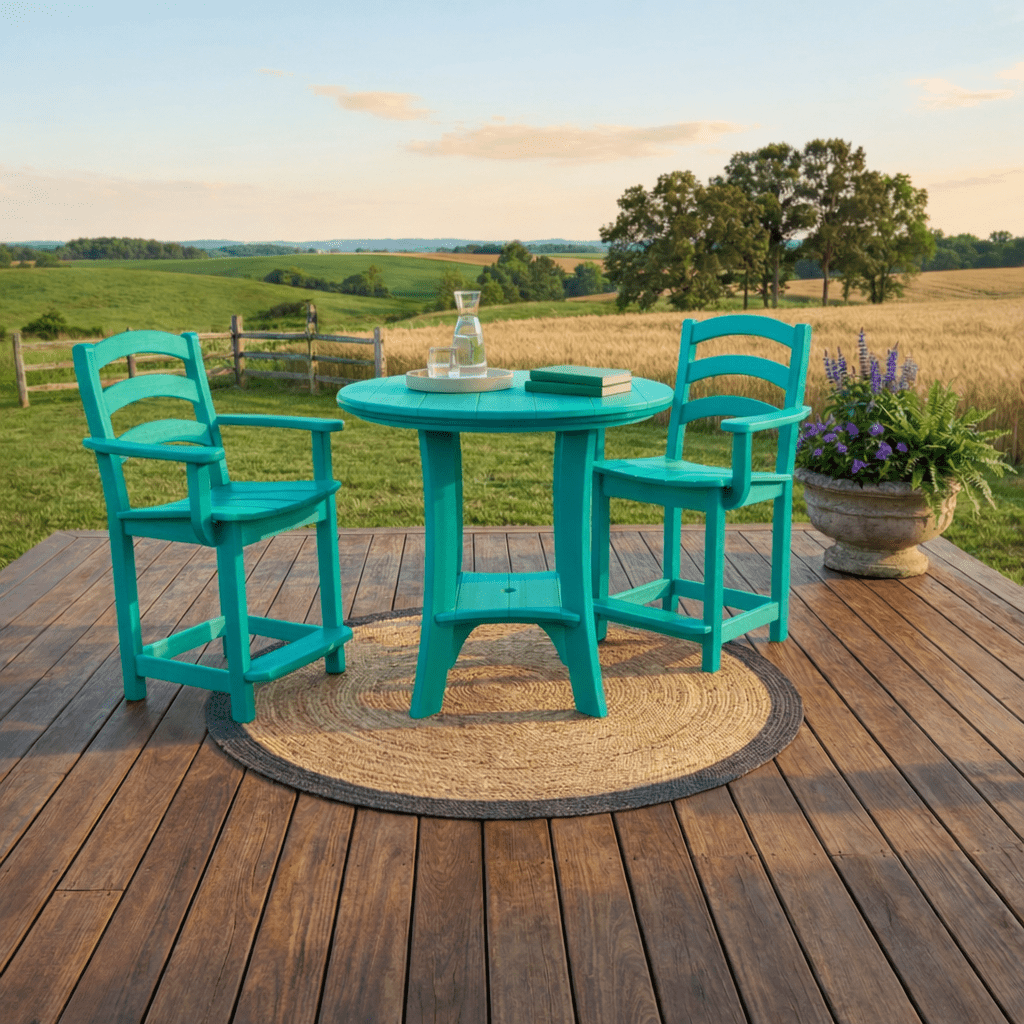 3 - Piece Bistro Table & Chairs Set | 36" Serenity Counter Table & 2 Seabreak Counter Chairs FREE SHIPPING - Sunzout Outdoor Spaces LLC