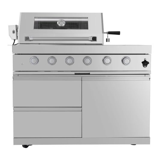 32 in. Sunzout 4 Burner Grill with Side Burner For Modular Outdoor Kitchens - Sunzout Outdoor Spaces LLC