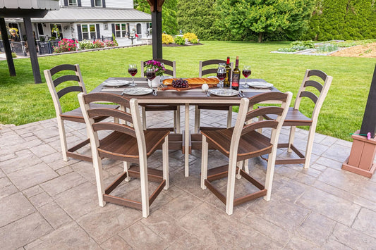36 x 72 Seabreak Counter Table with Seabreak Counter Height Chairs (6) - Sunzout Outdoor Spaces LLC