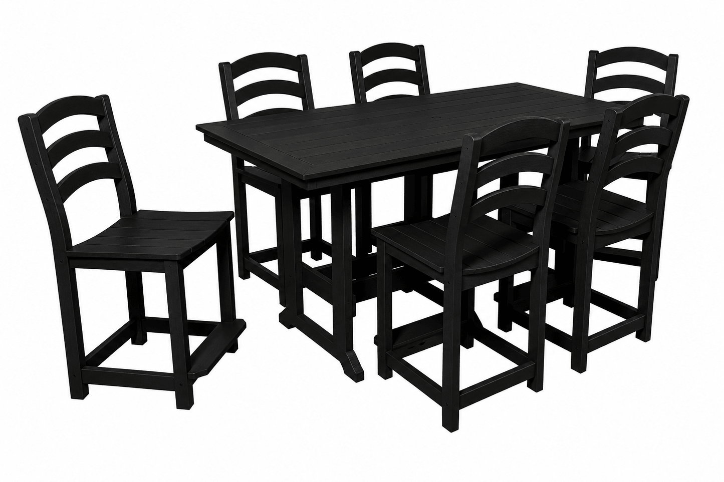 36 x 72 Seabreak Table w/ (6) Seabreak Chairs (dining, counter or bar height) FREE SHIPPING - Sunzout Outdoor Spaces LLC