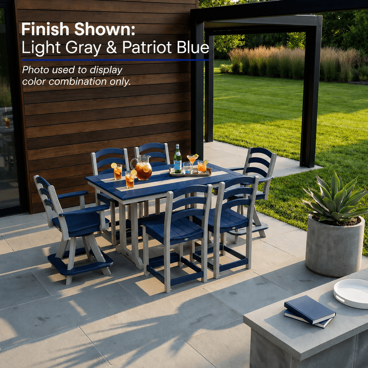 36 x 72 Seabreak Table w/ (6) Seabreak Chairs (dining, counter or bar height) FREE SHIPPING - Sunzout Outdoor Spaces LLC