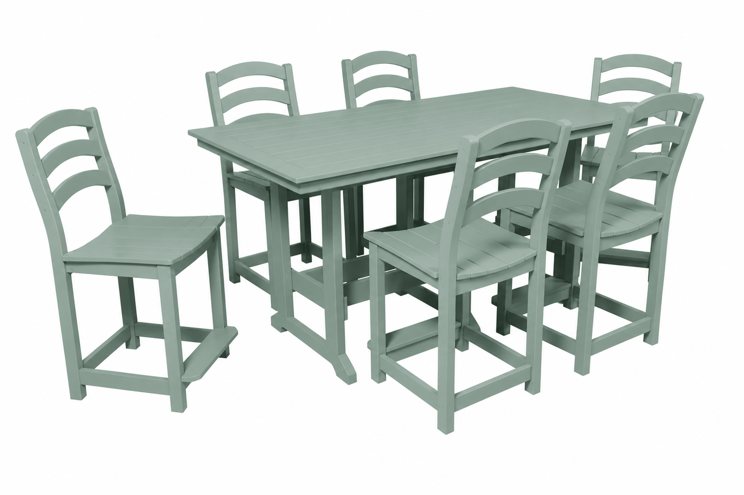 36 x 72 Seabreak Table w/ (6) Seabreak Chairs (dining, counter or bar height) FREE SHIPPING - Sunzout Outdoor Spaces LLC