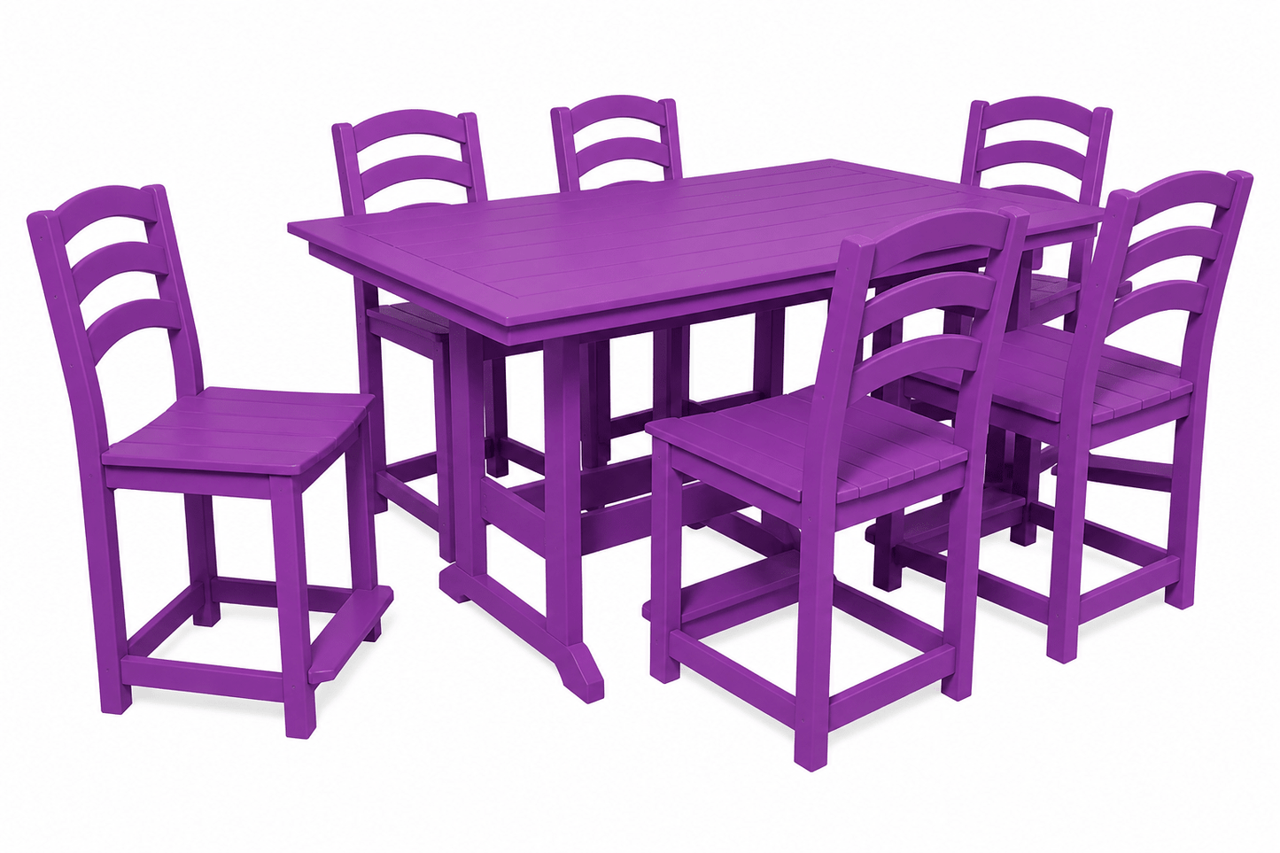 36 x 72 Seabreak Table w/ (6) Seabreak Chairs (dining, counter or bar height) FREE SHIPPING - Sunzout Outdoor Spaces LLC