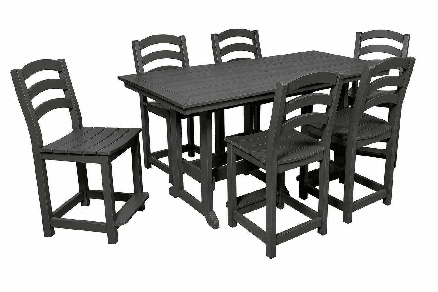 36 x 72 Seabreak Table w/ (6) Seabreak Chairs (dining, counter or bar height) FREE SHIPPING - Sunzout Outdoor Spaces LLC