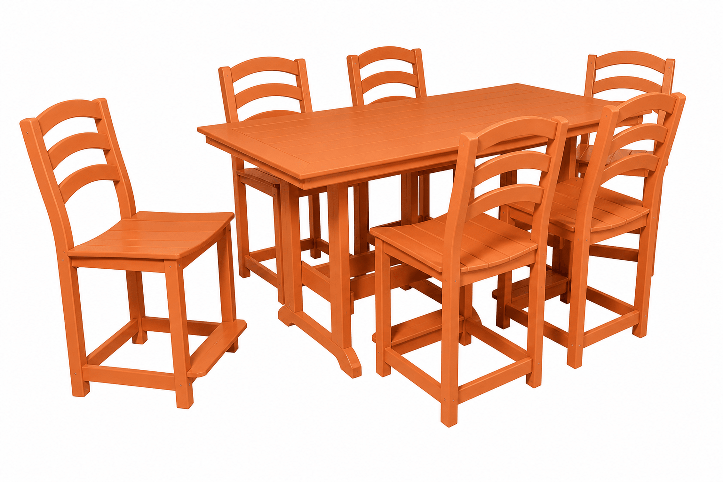 36 x 72 Seabreak Table w/ (6) Seabreak Chairs (dining, counter or bar height) FREE SHIPPING - Sunzout Outdoor Spaces LLC