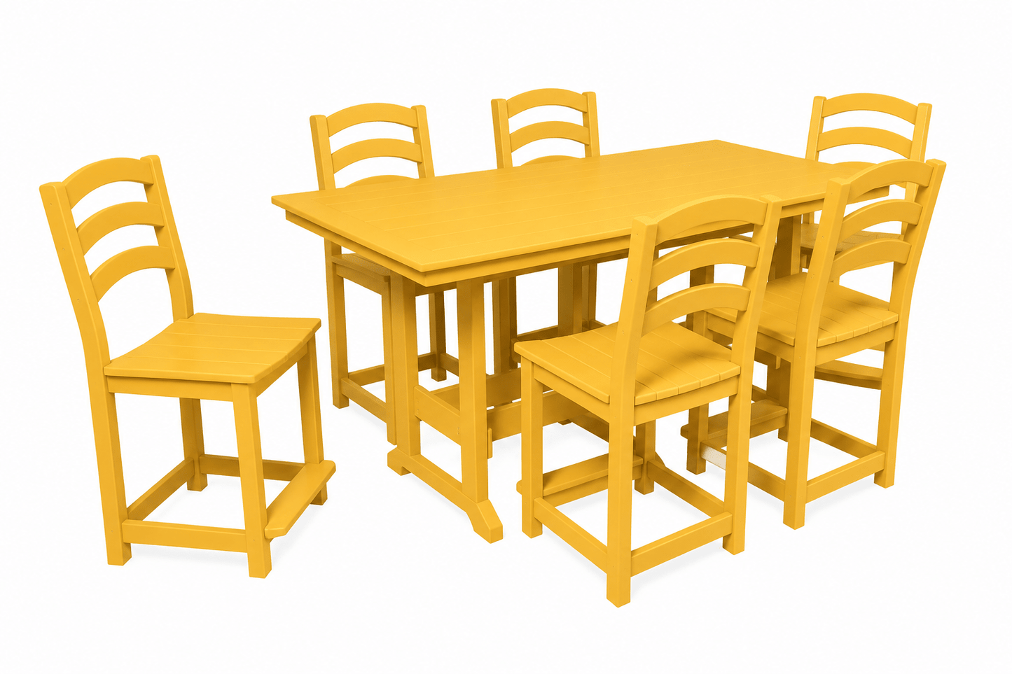 36 x 72 Seabreak Table w/ (6) Seabreak Chairs (dining, counter or bar height) FREE SHIPPING - Sunzout Outdoor Spaces LLC