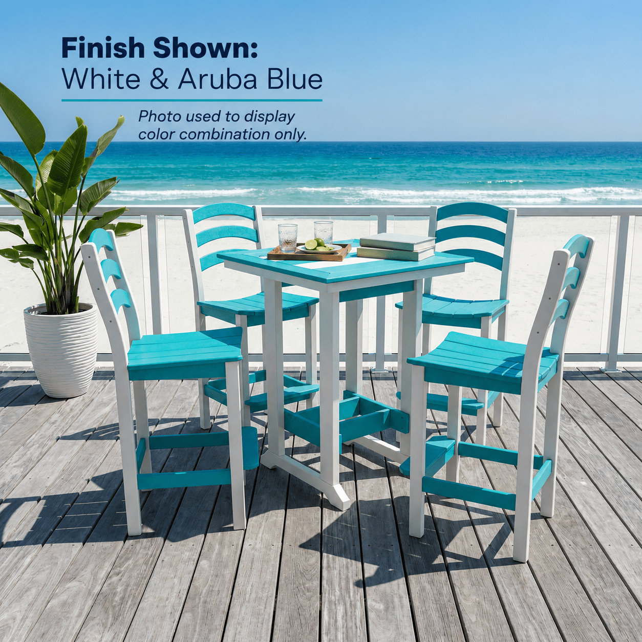 36 x 72 Seabreak Table w/ (6) Seabreak Chairs (dining, counter or bar height) FREE SHIPPING - Sunzout Outdoor Spaces LLC