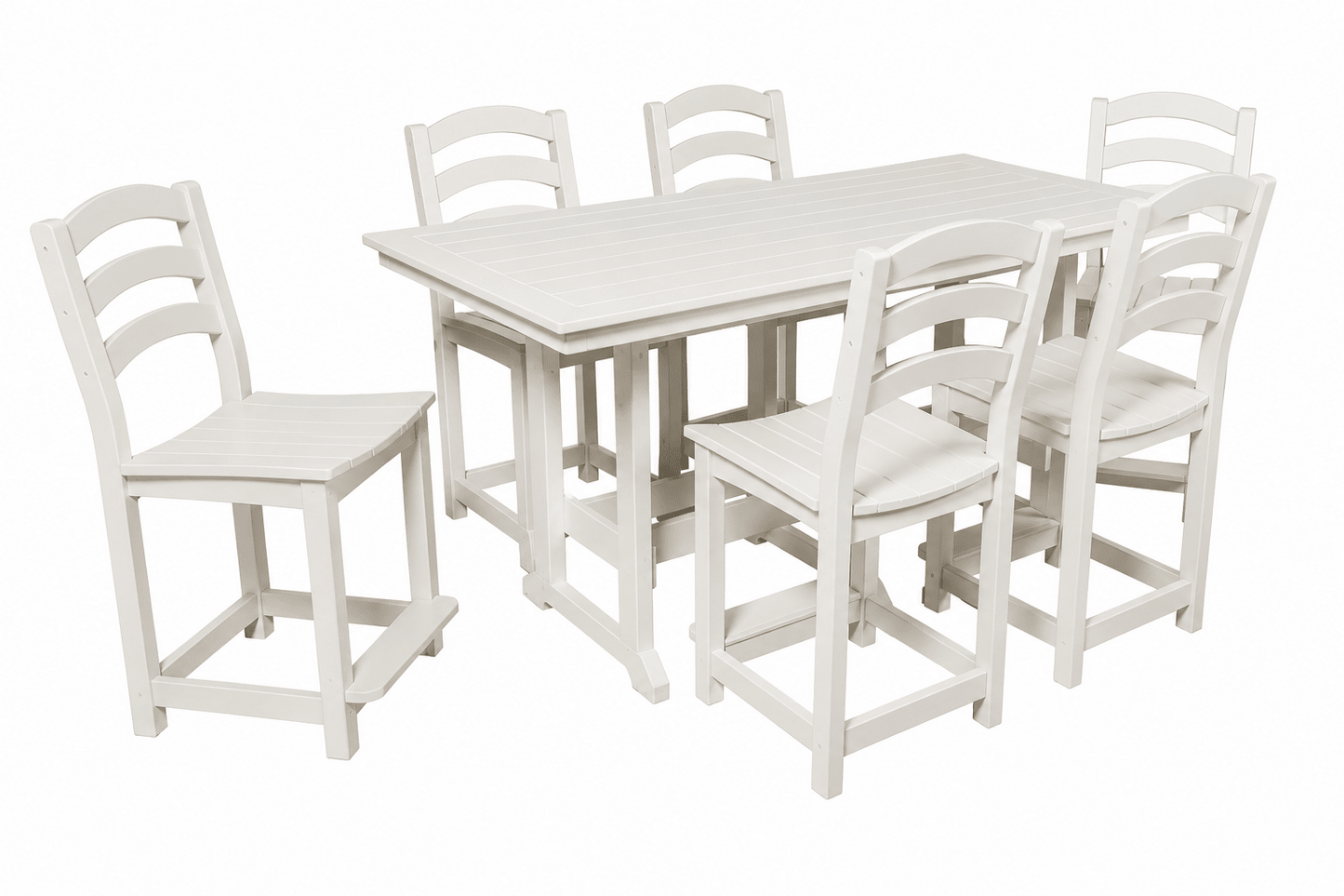 36 x 72 Seabreak Table w/ (6) Seabreak Chairs (dining, counter or bar height) FREE SHIPPING - Sunzout Outdoor Spaces LLC