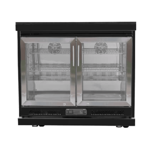 38 in. Sunzout Black Steel Double Refrigerator with Cabinet For Modular Outdoor Kitchens - Sunzout Outdoor Spaces LLC