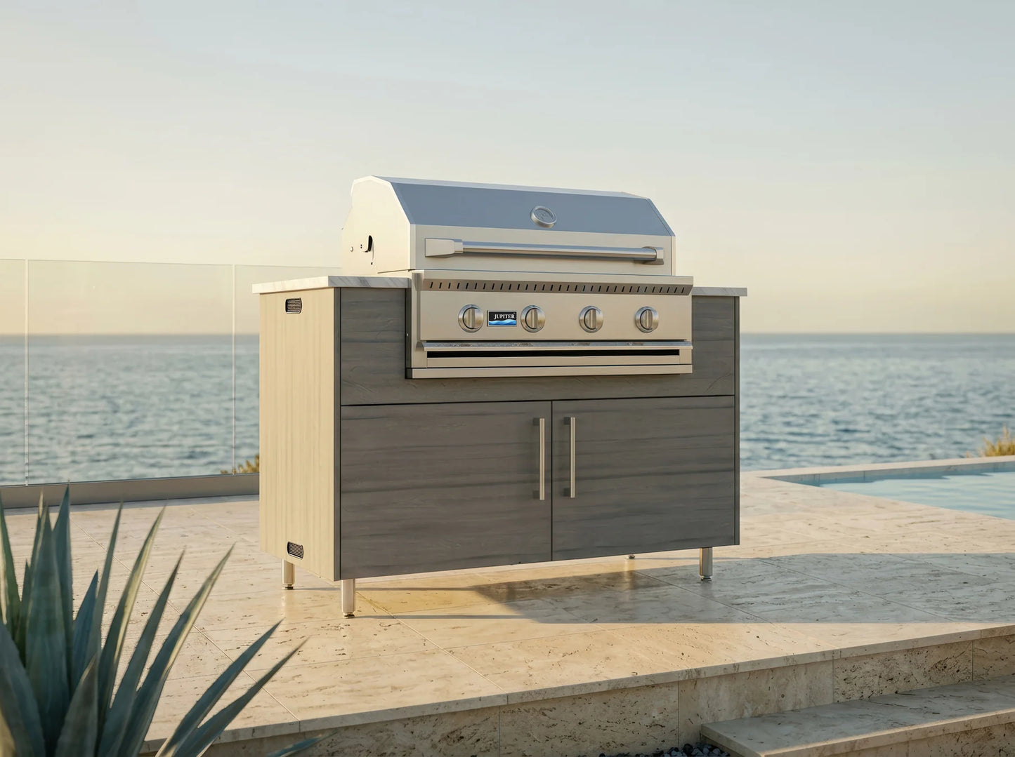 WeatherStrong 50" Surf Complete HDPE Outdoor Kitchen Island