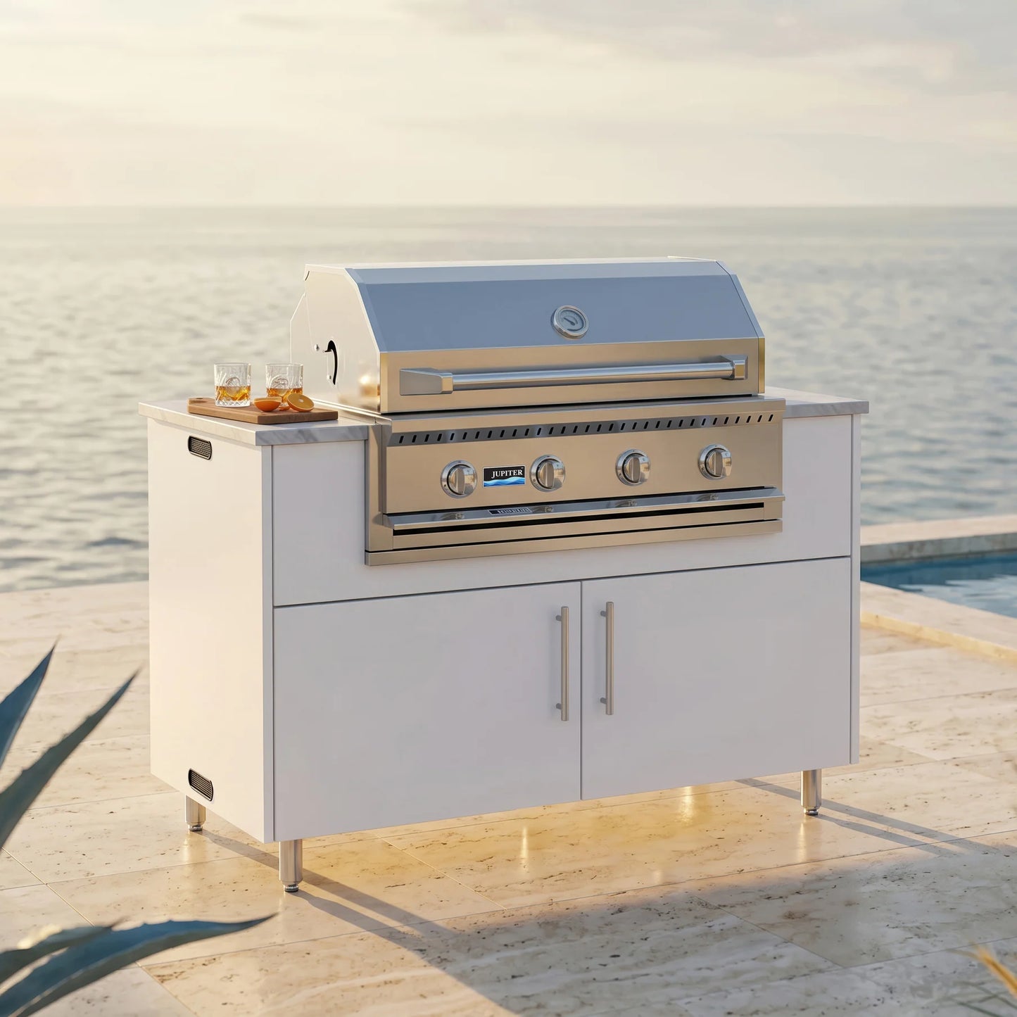 WeatherStrong 50" Surf Complete HDPE Outdoor Kitchen Island