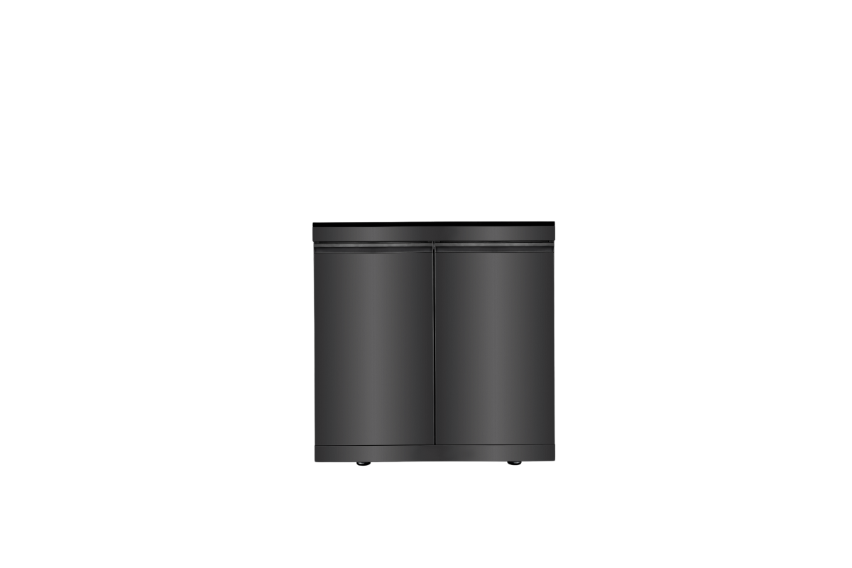 33 in. Sunzout Black Steel Double Door Storage Cabinet For Modular Outdoor Kitchens