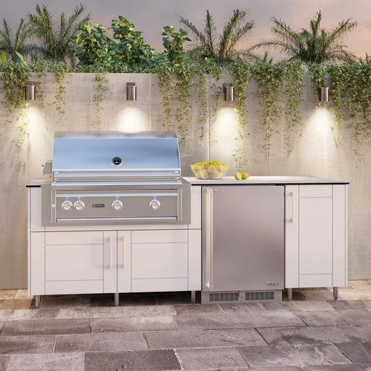 Fire Magic Grill and Refrigerator Set INCLUDED WITH WeatherStrong 7 1/2' Outdoor Kitchen Island