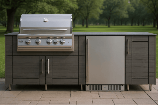 7 1/2 Ft WeatherStrong Outdoor Kitchen Island Ready For Refrigerator and Grill - Sunzout Outdoor Spaces LLC