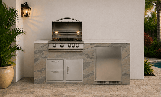 72" Molto Rosa Outdoor Kitchen Island by Brendan William Designs - Sunzout Outdoor Spaces LLC