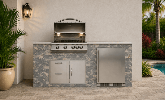 72" Stackingstone Rustique Outdoor Kitchen Island by Brendan William Designs - Sunzout Outdoor Spaces LLC